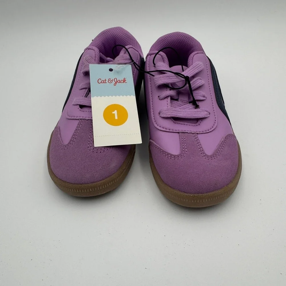 Cat & Jack Boston Court Kids Sneakers Size 1 Pink Purple NWT